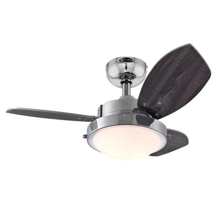 WESTINGHOUSE Wengue 30" 3-Blade Chrome Indoor Ceiling Fan w/Dimmable LED Light 7224100